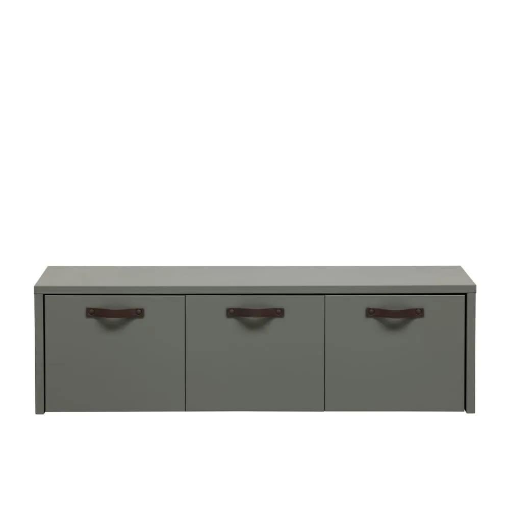 Banc en bois avec 3 casier gis