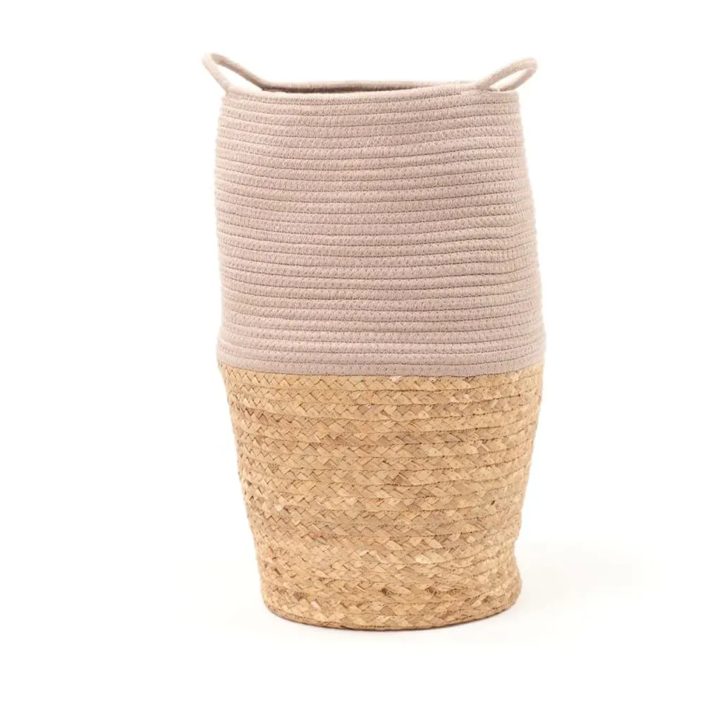 Panier long tressé coton uni  30x50 cm