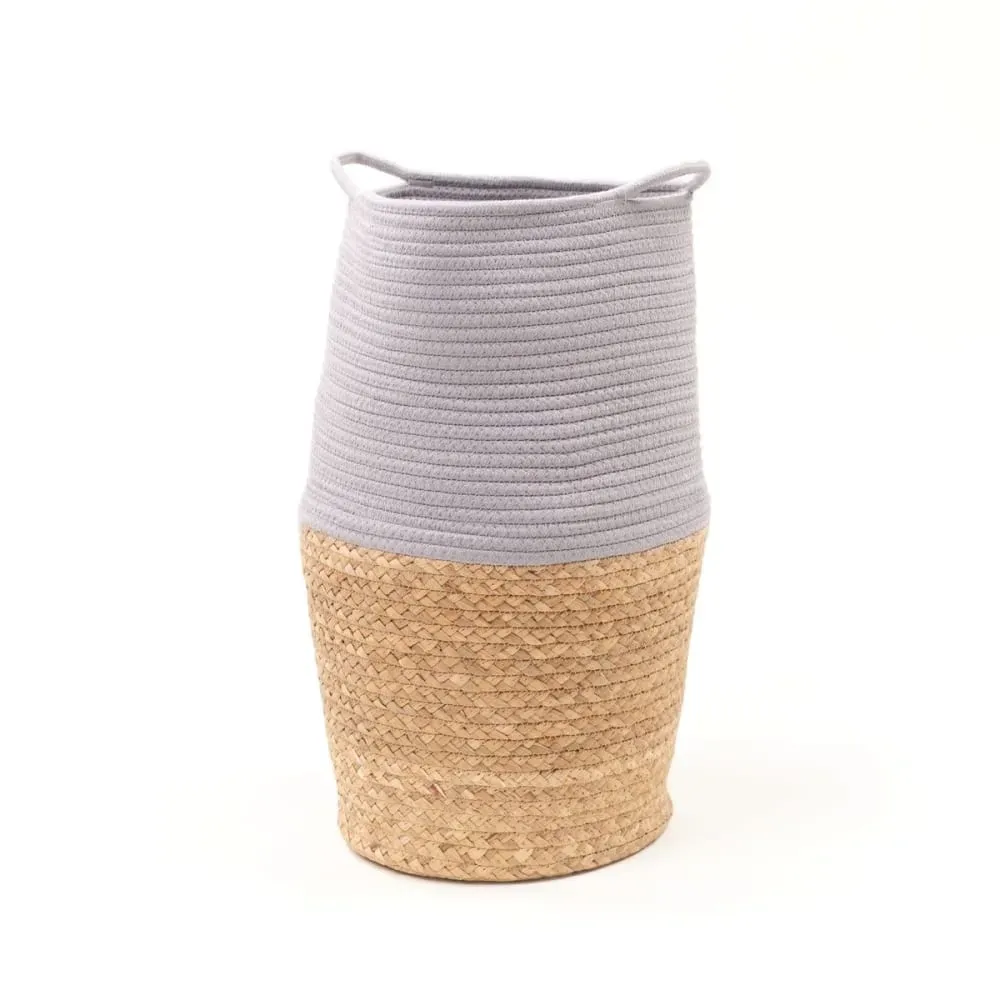 Panier long tressé coton uni  30x50 cm