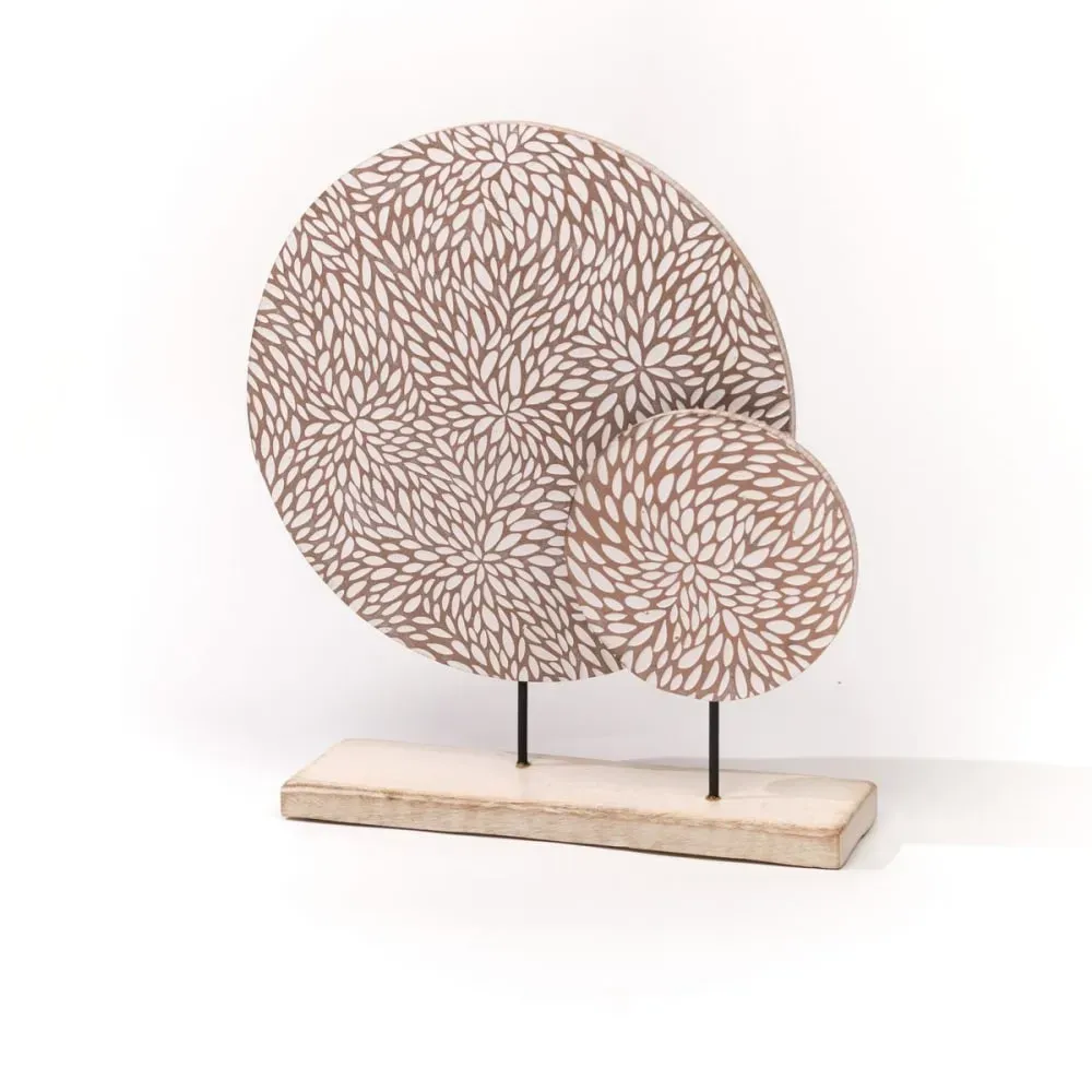 Déco à poser sur pied motif devant bois  30.5x40 cm