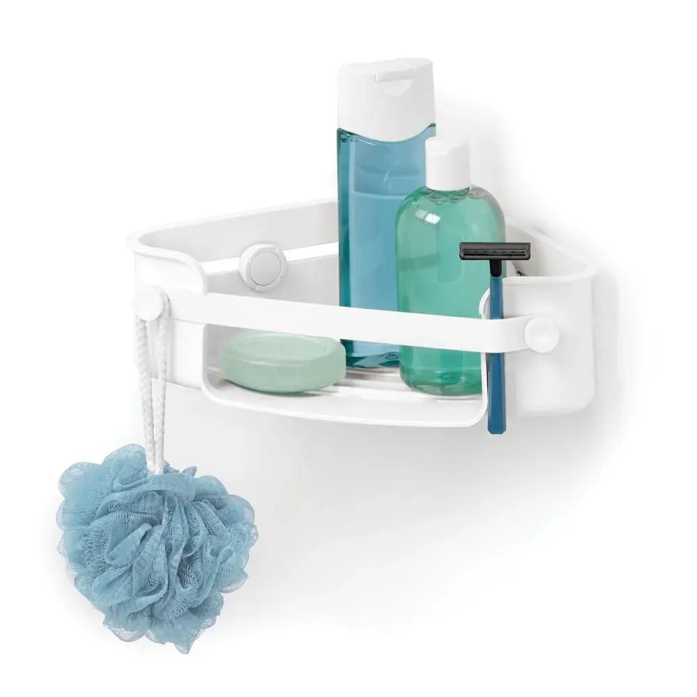 Etagère de douche en coin pvc blanc
