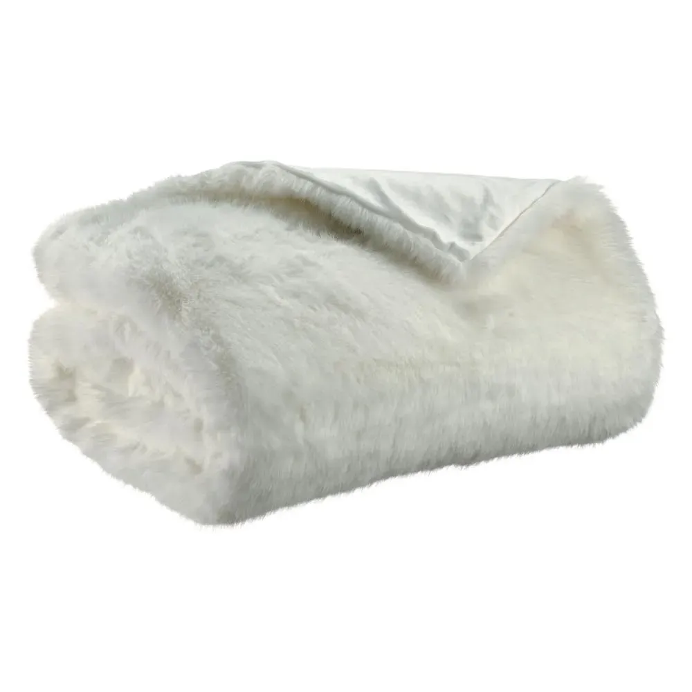 Maxi plaid recyclé  en coton recycle neige 180 x 220