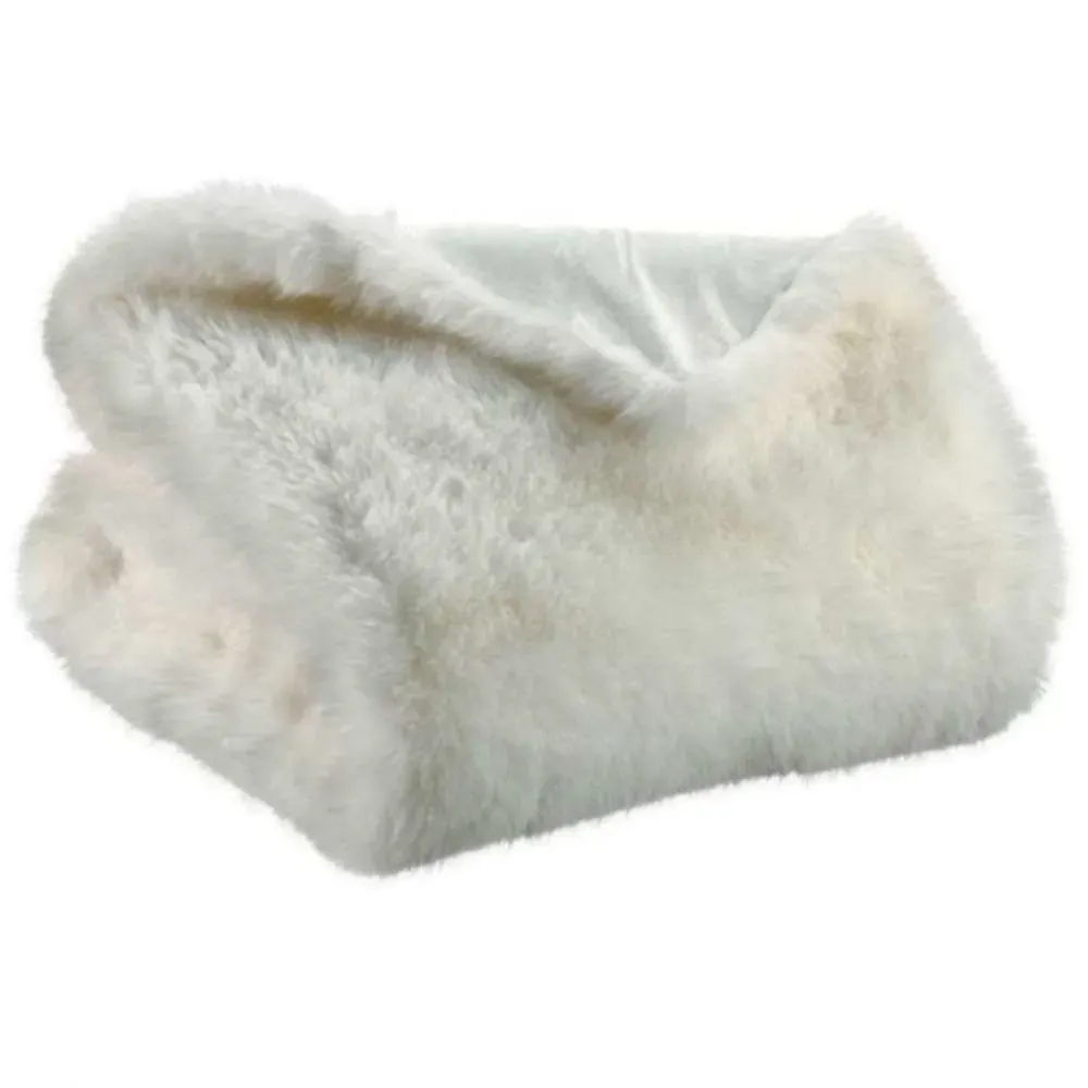 Plaid en Polyester Blanc Neige 130x170 cm