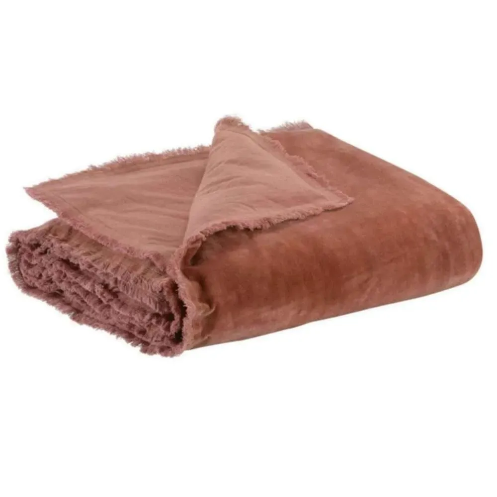 Plaid en Coton rose 135x200 cm