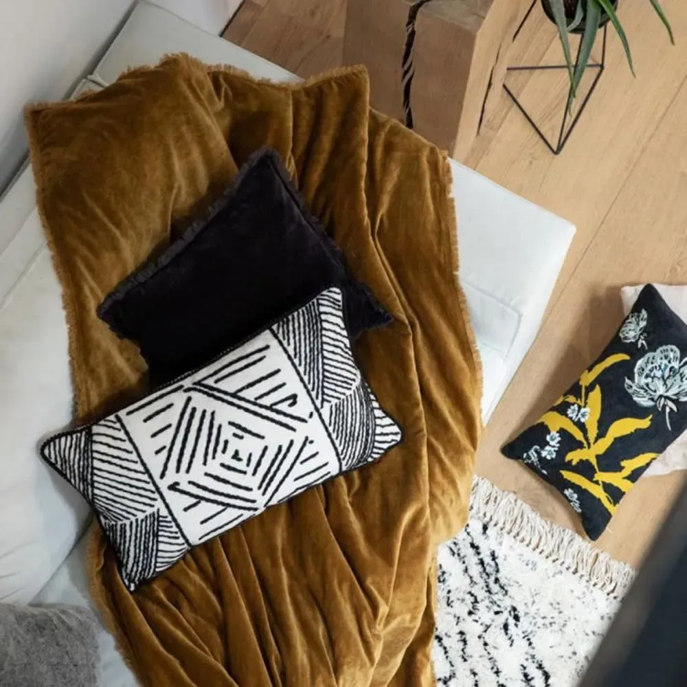 Plaid en Coton marron 135x200 cm