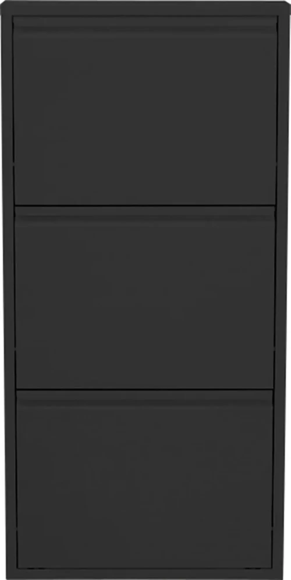 Casier à chaussures 3 tiroirs en acier noir