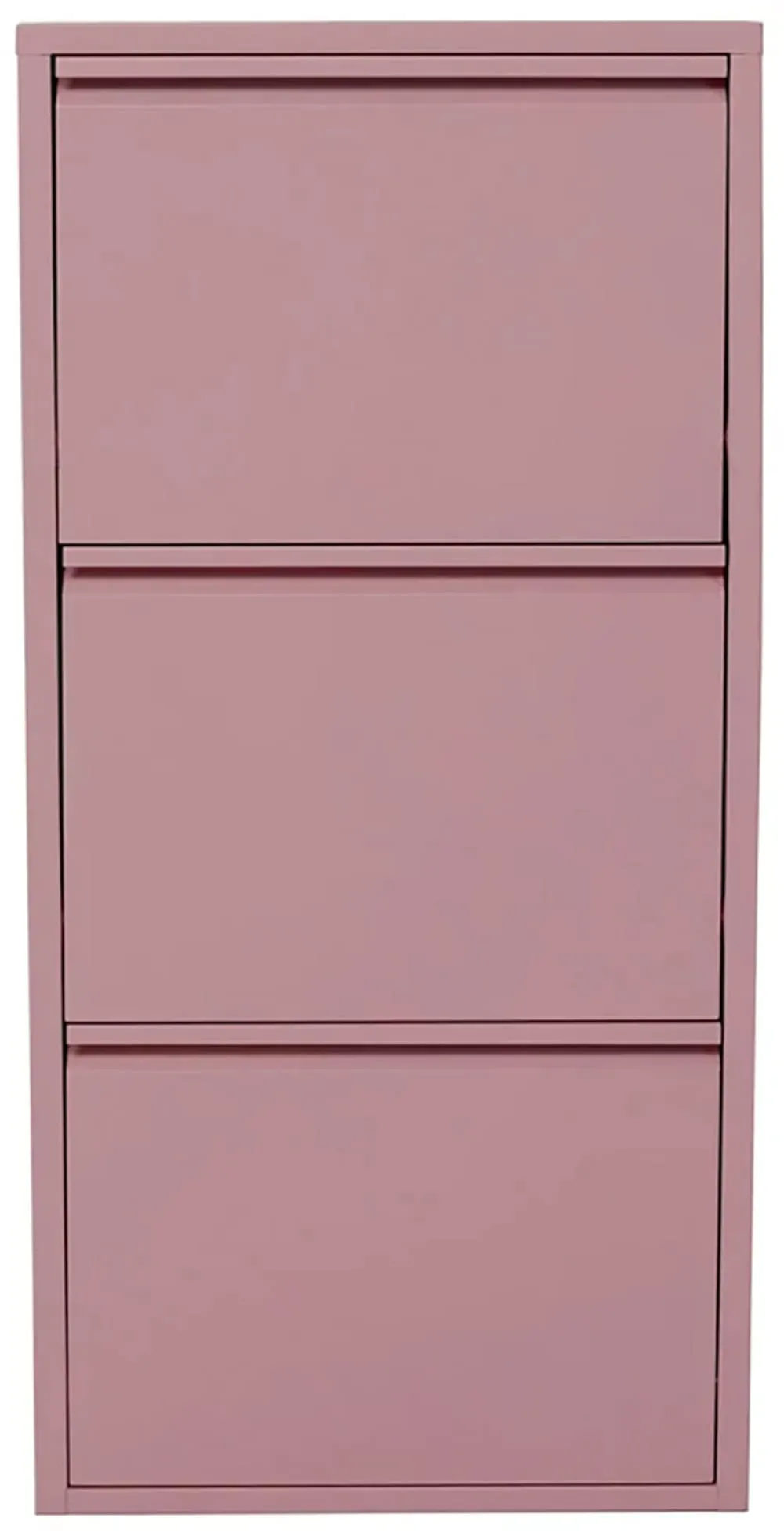 Casier à chaussures 3 tiroirs en acier rose