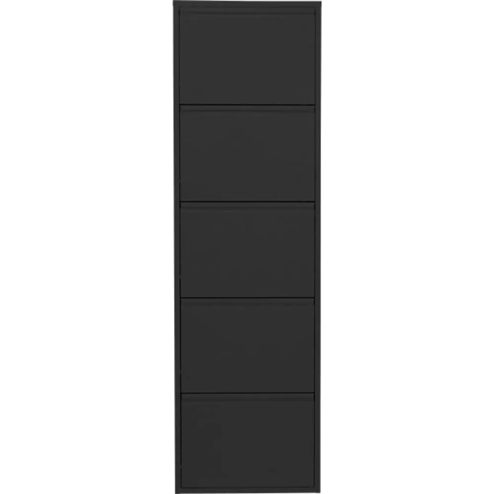 Casier à chaussures 5 tiroirs en acier noir