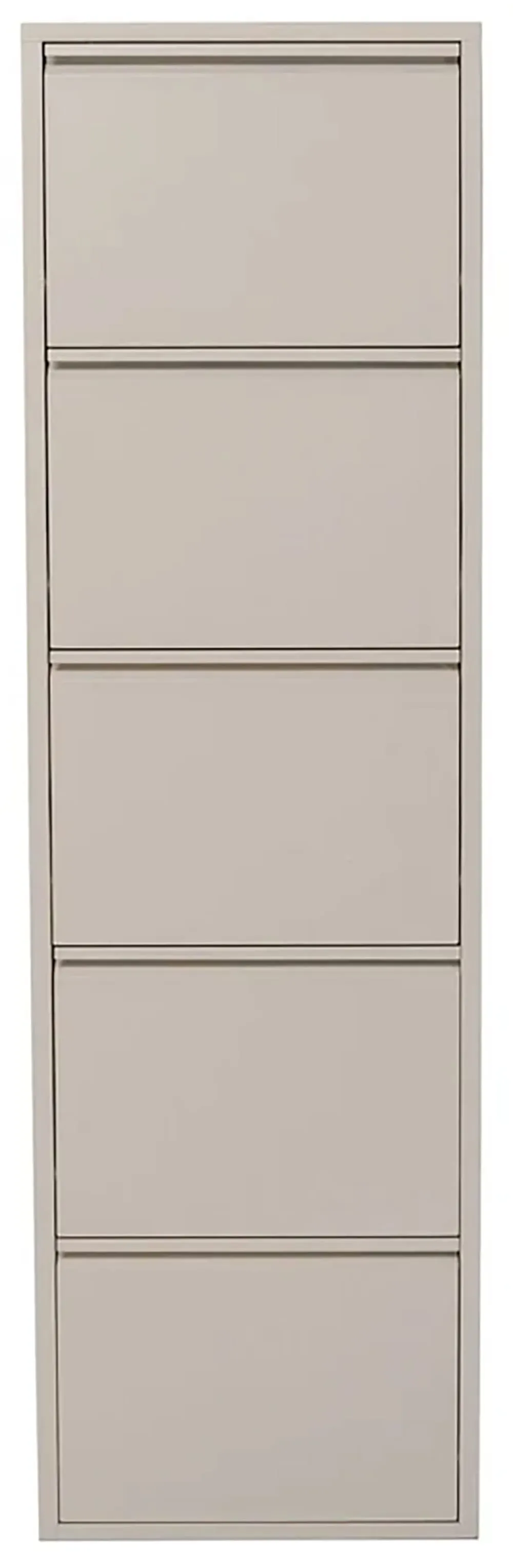 Casier à chaussures 5 tiroirs en acier crème