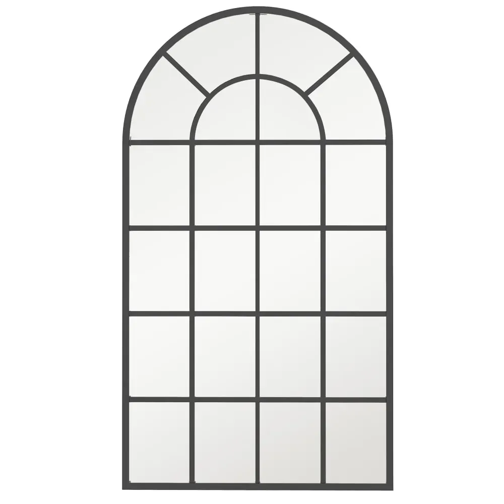 Miroir mural style verrière style classique chic métal noir verre