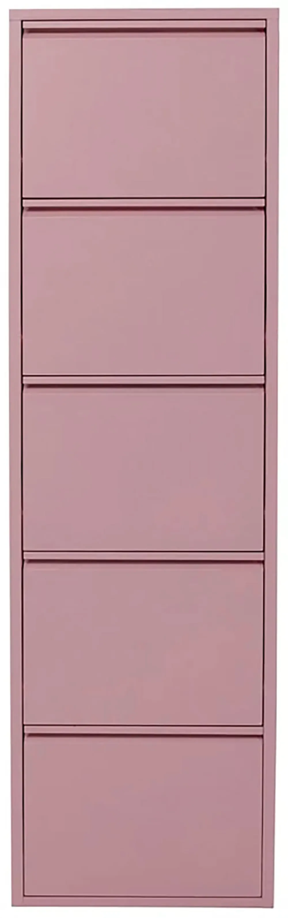Casier à chaussures 5 tiroirs en acier rose