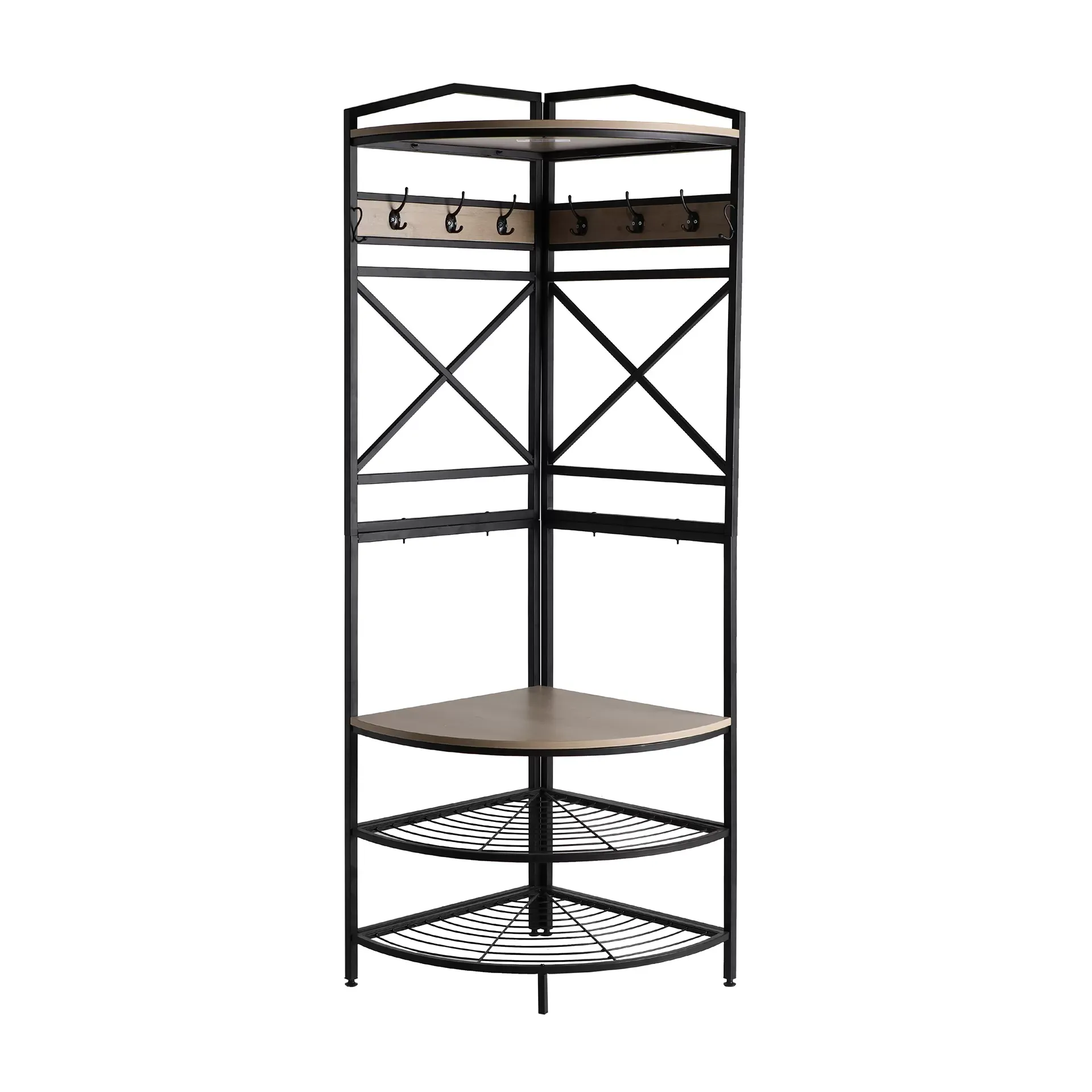 Porte-manteau en fer noir 60x60x184 cm