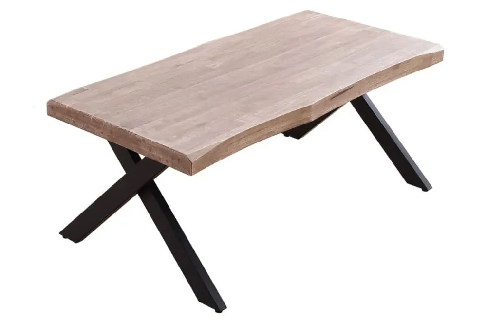 Table basse rehaussable en bois de chêne et acier noir