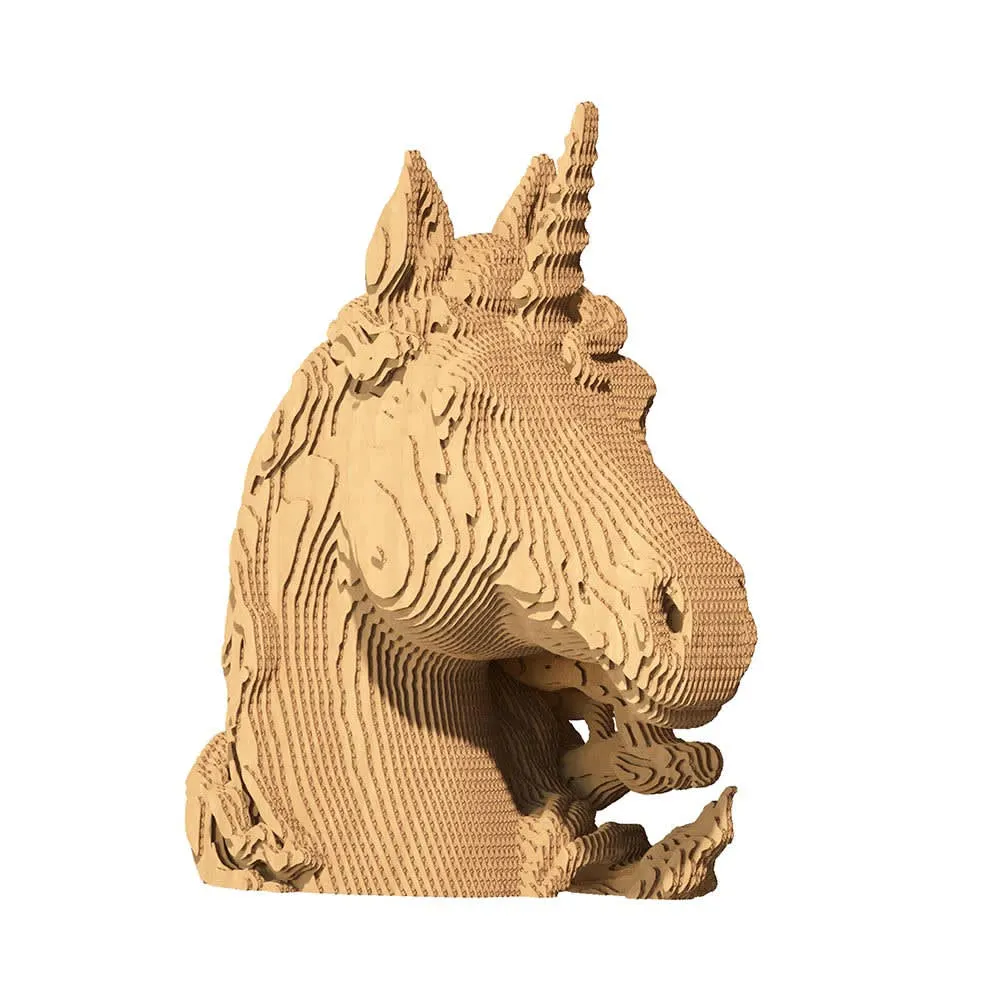 Puzzle 3d licorne en carton naturel