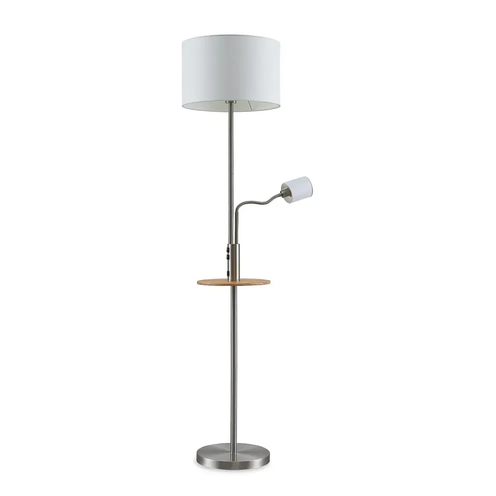 Lampadaire Tissu en Métal Gris