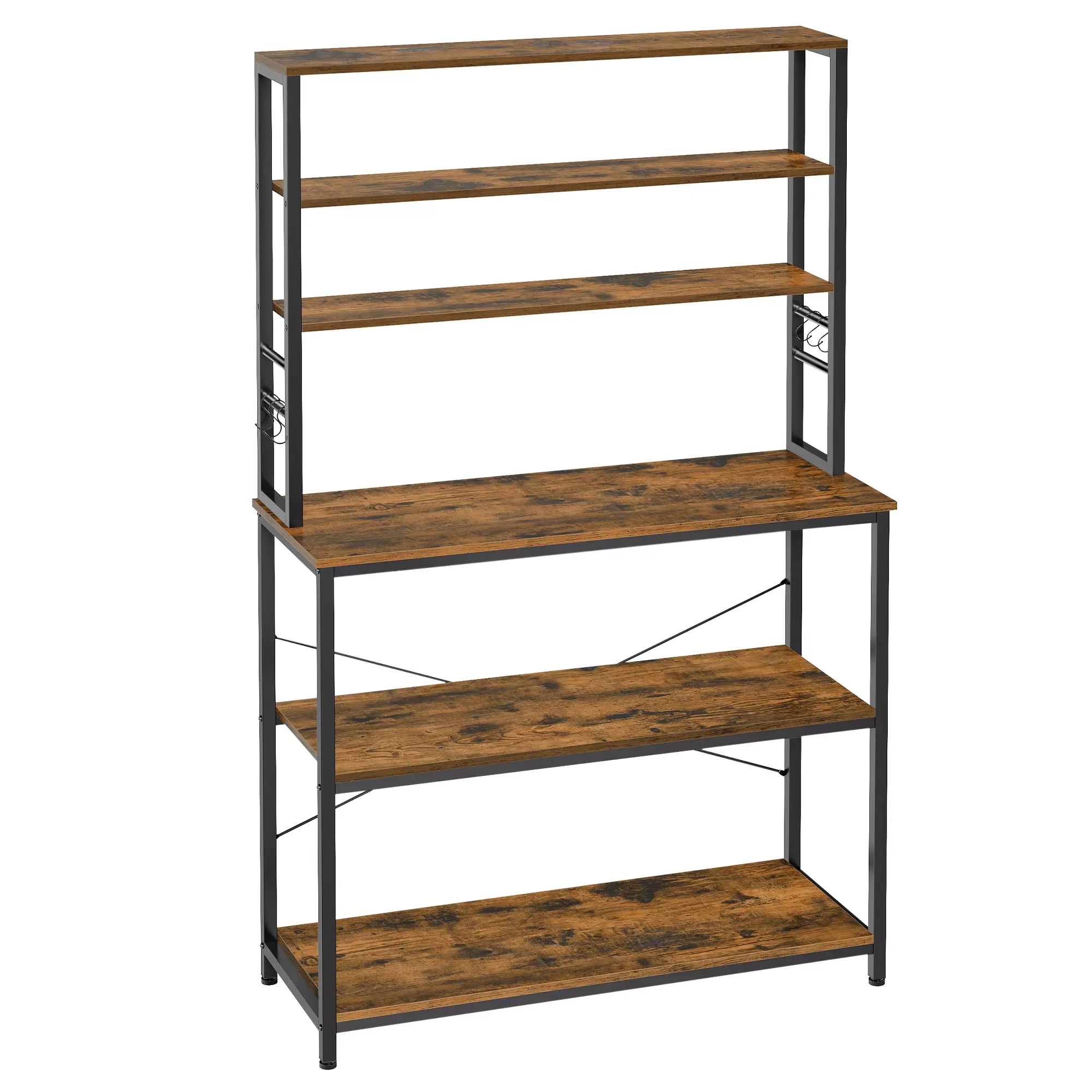 Étagère de cuisine style industriel effet bois marron rustique