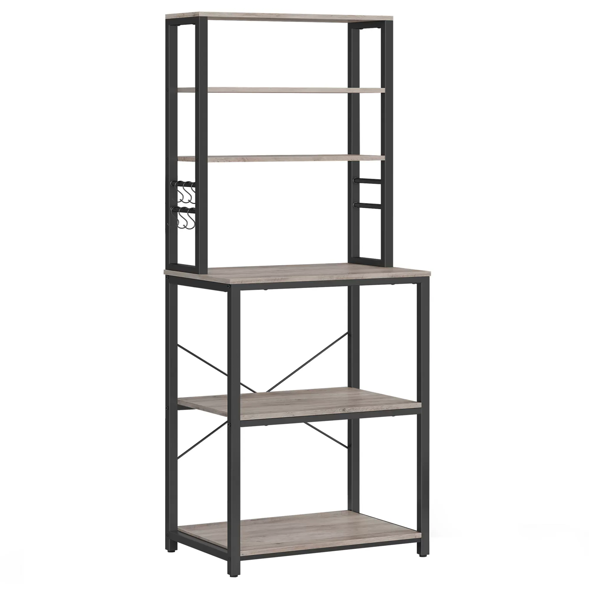 Étagère de cuisine style industriel effet bois grège