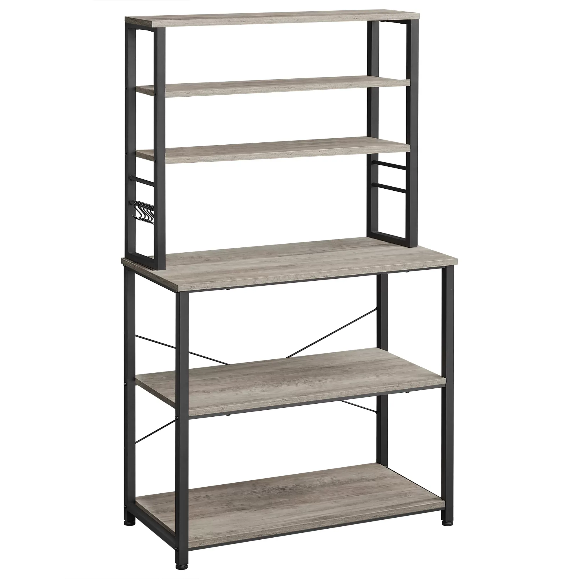 Étagère de cuisine style industriel effet bois grège