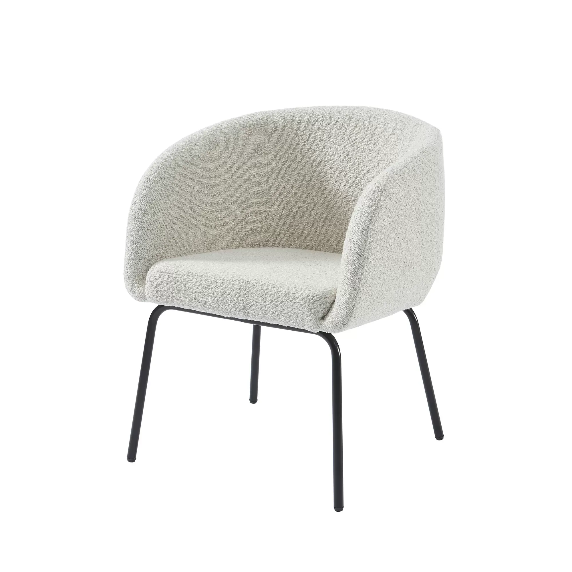 Fauteuil  en tissu bouclette blanc