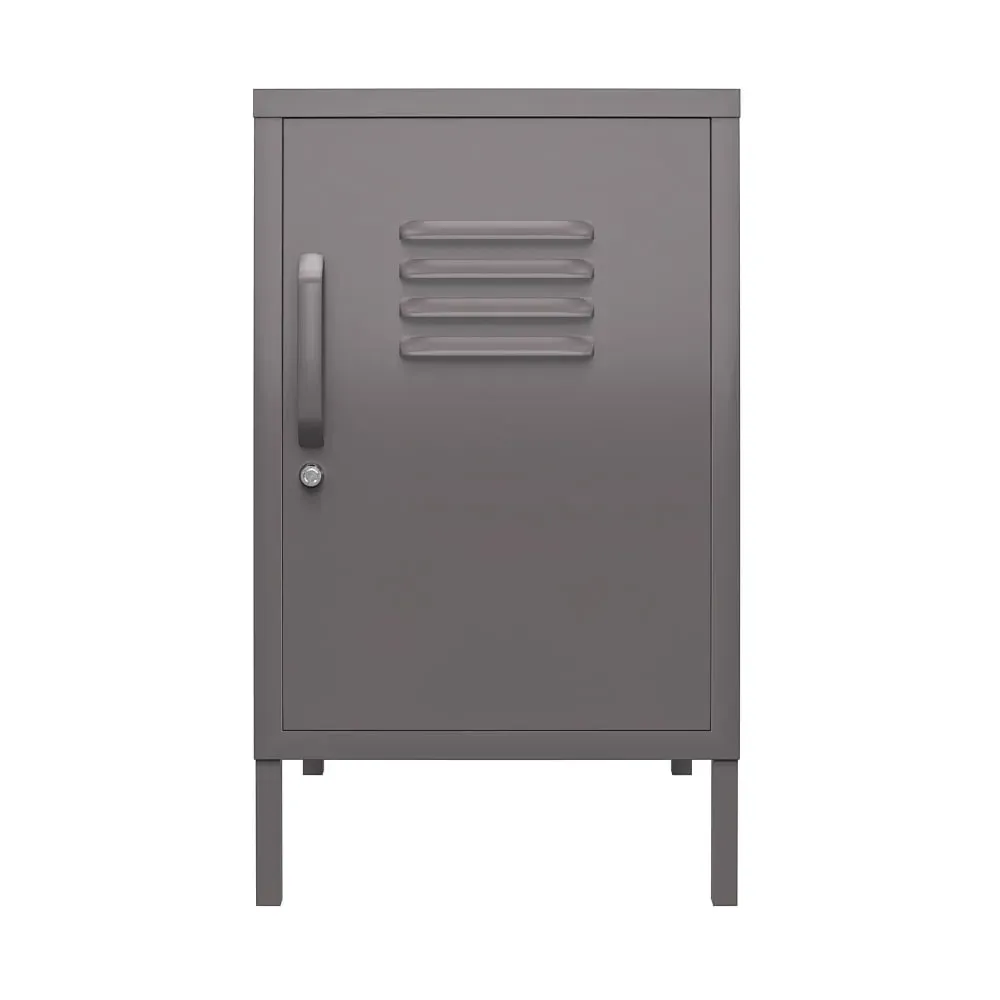 Table d'appoint avec 1 porte en métal gris graphite