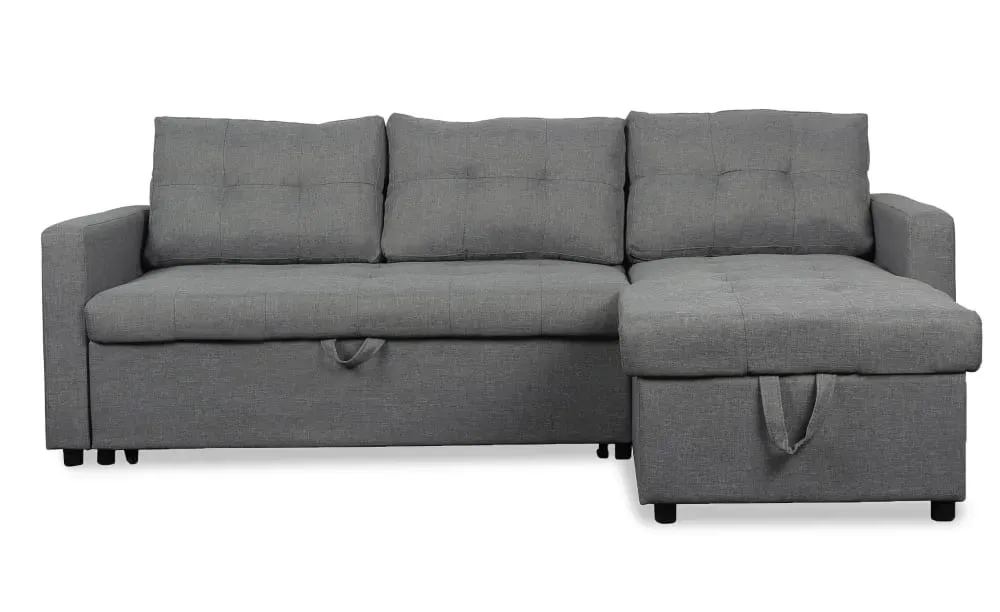 Canapé d'angle convertible tissu gris