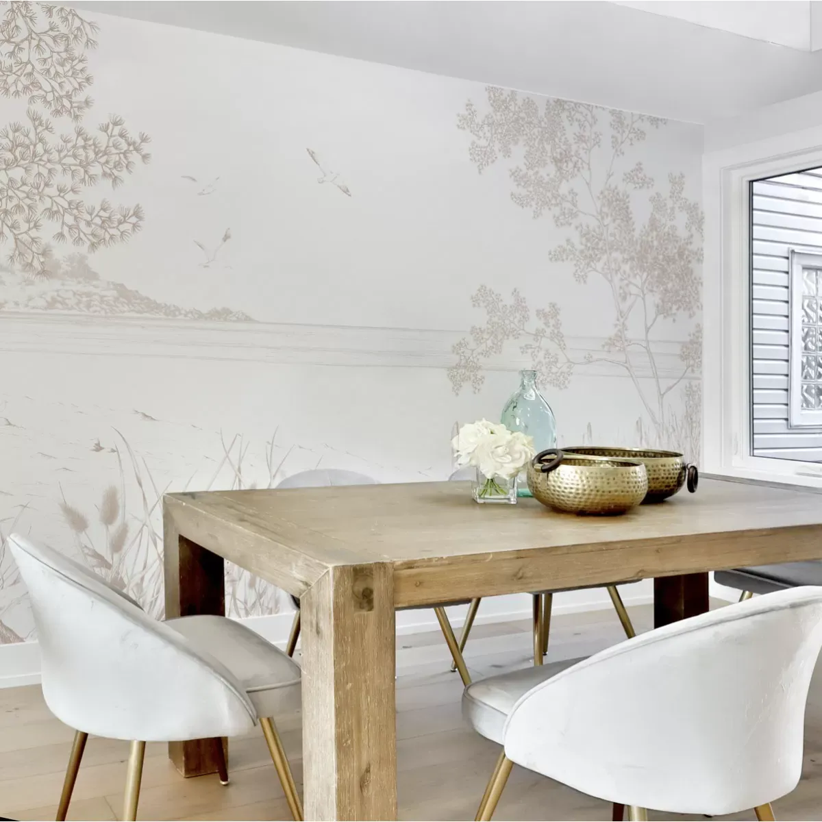 Papier peint panoramique côtes sauvages beige 300x250cm