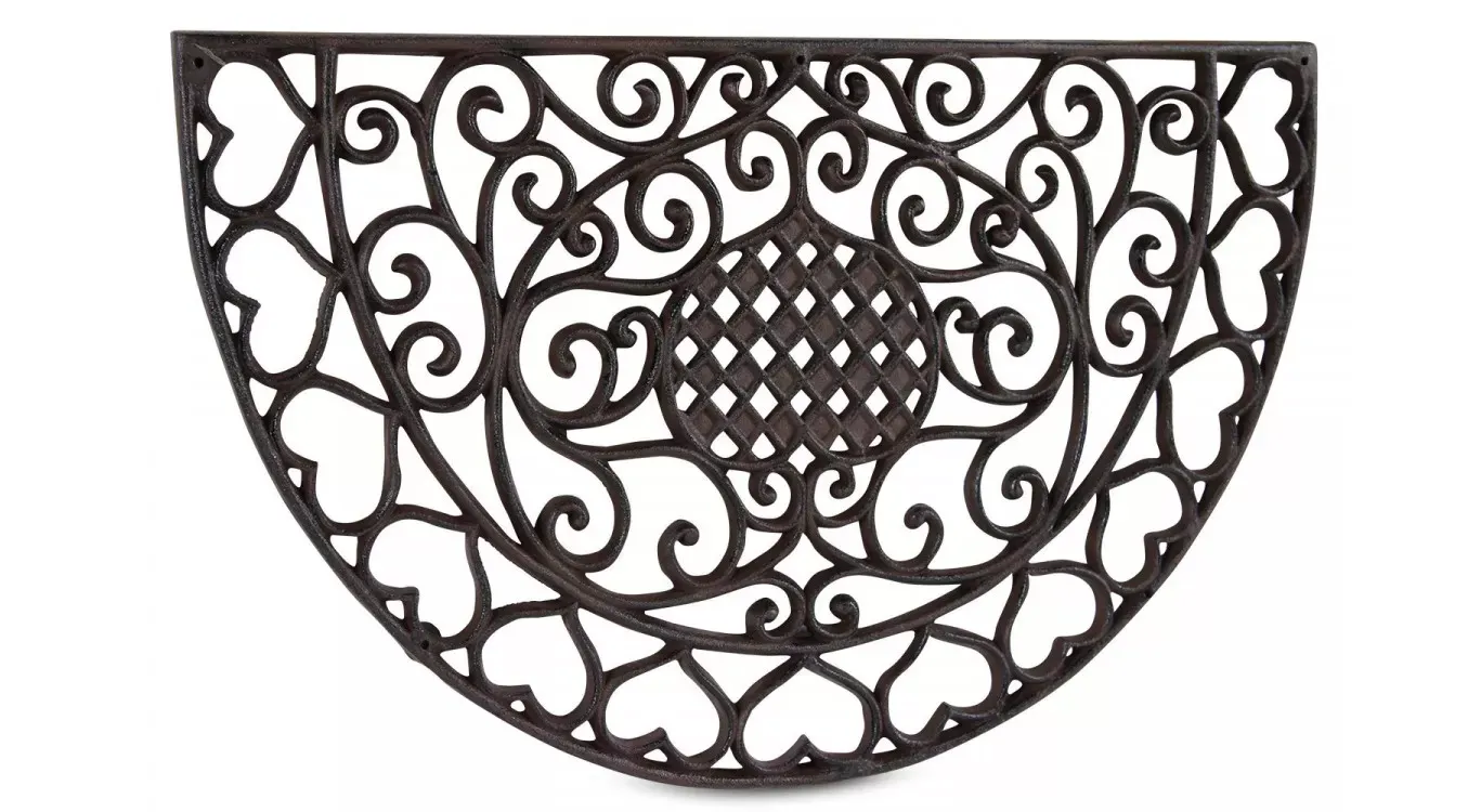 Paillasson demi-lune fonte marron