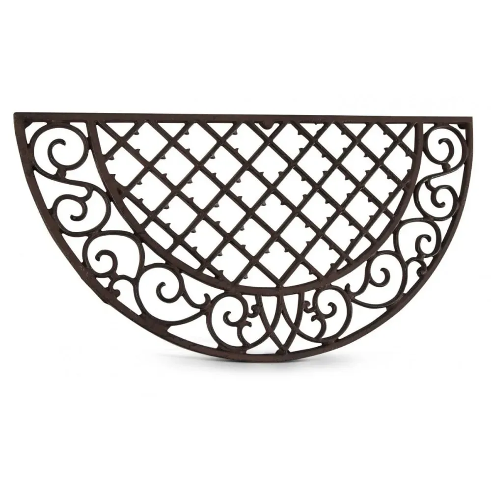 Paillasson demi-lune fonte marron