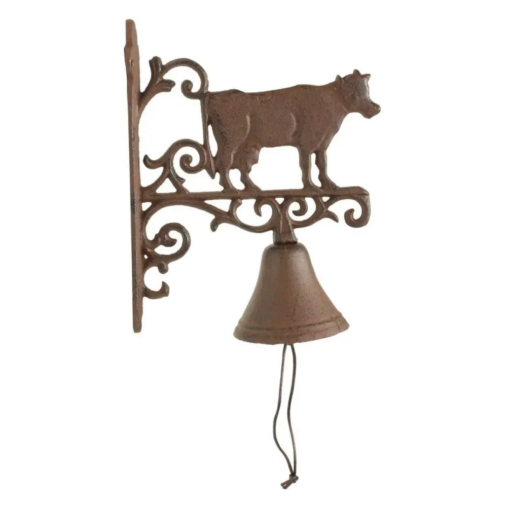 Cloche vache fonte marron