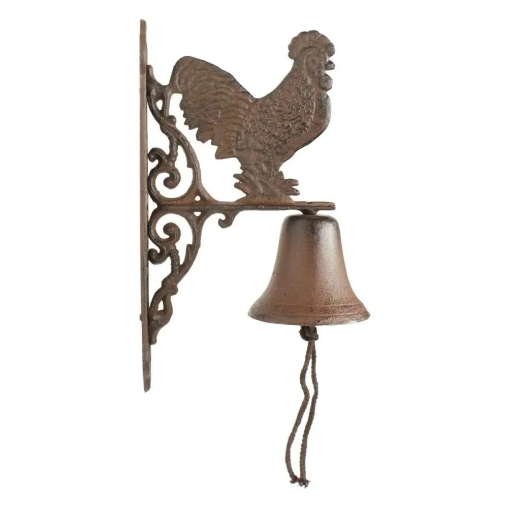 Cloche coq fonte marron