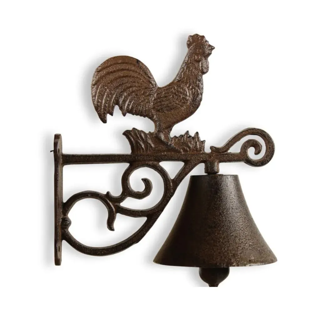 Cloche coq fonte marron