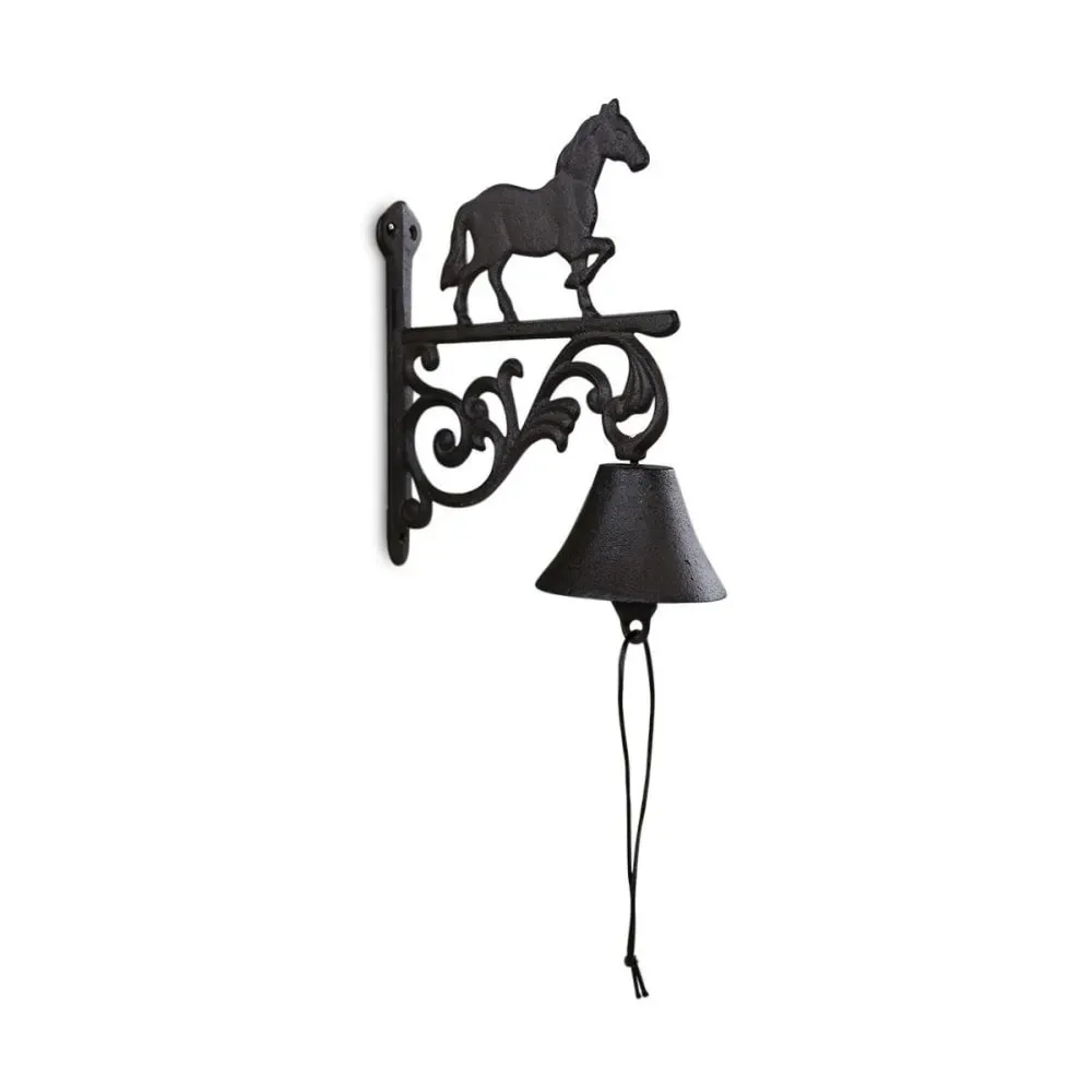 Cloche cheval fonte marron