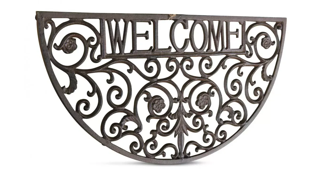 Paillasson demi lune fonte marron