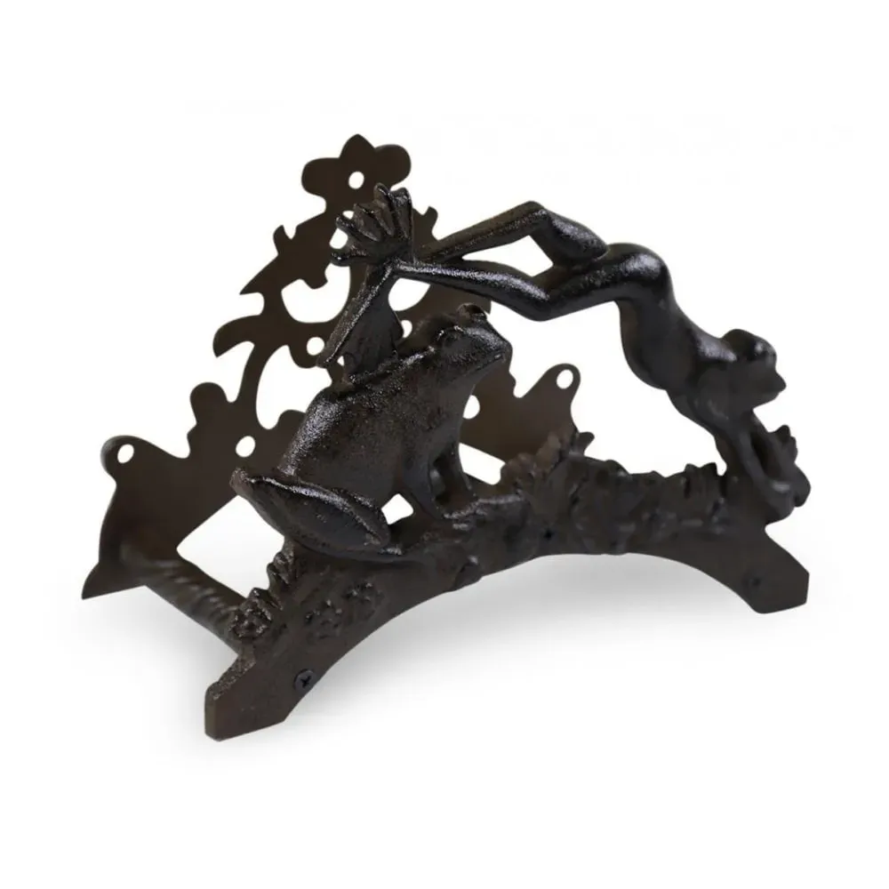 Support tuyau arrosage fonte marron