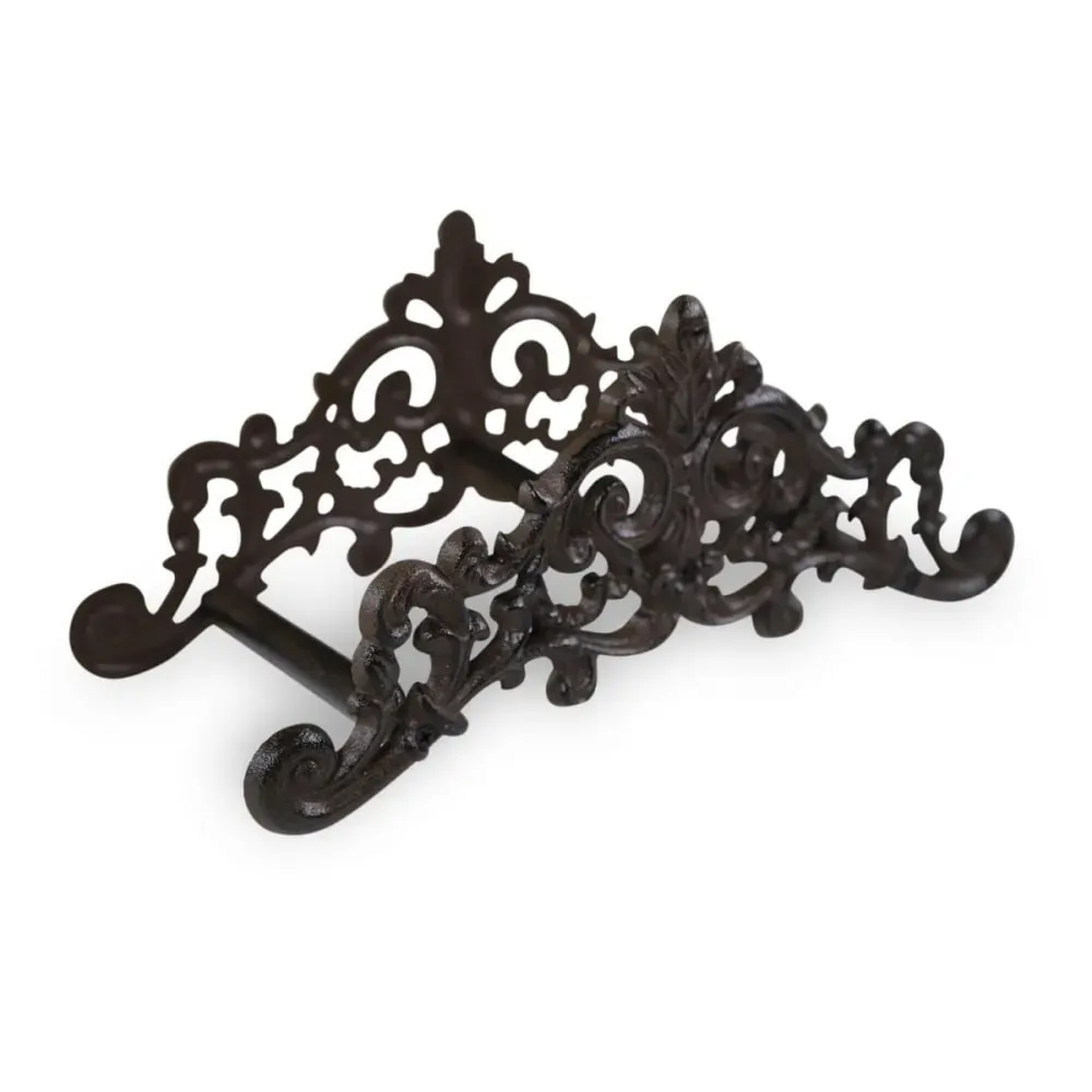 Support tuyau arrosage fonte marron