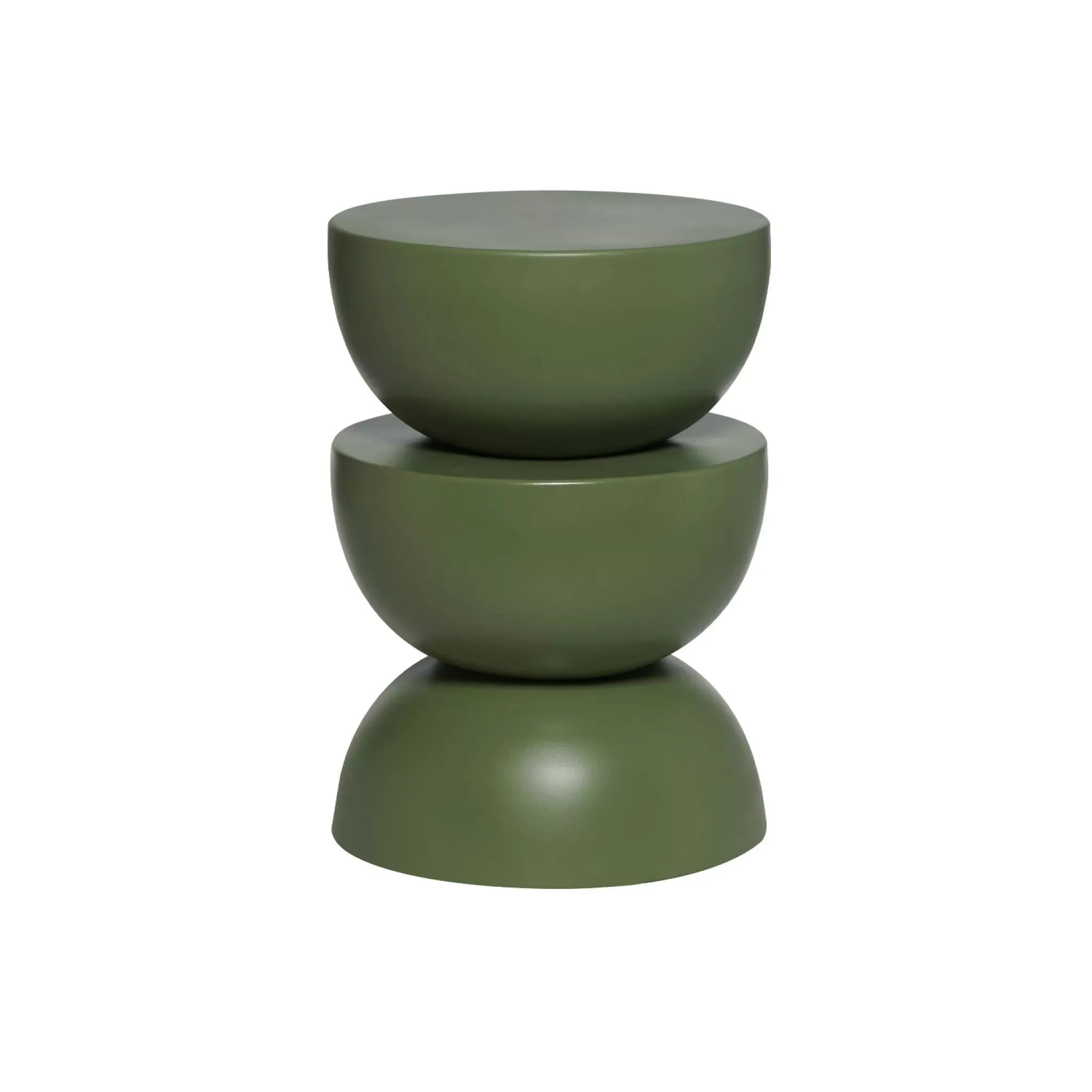 Table d'appoint en métal, vert kaki D32 x h 46,5cm