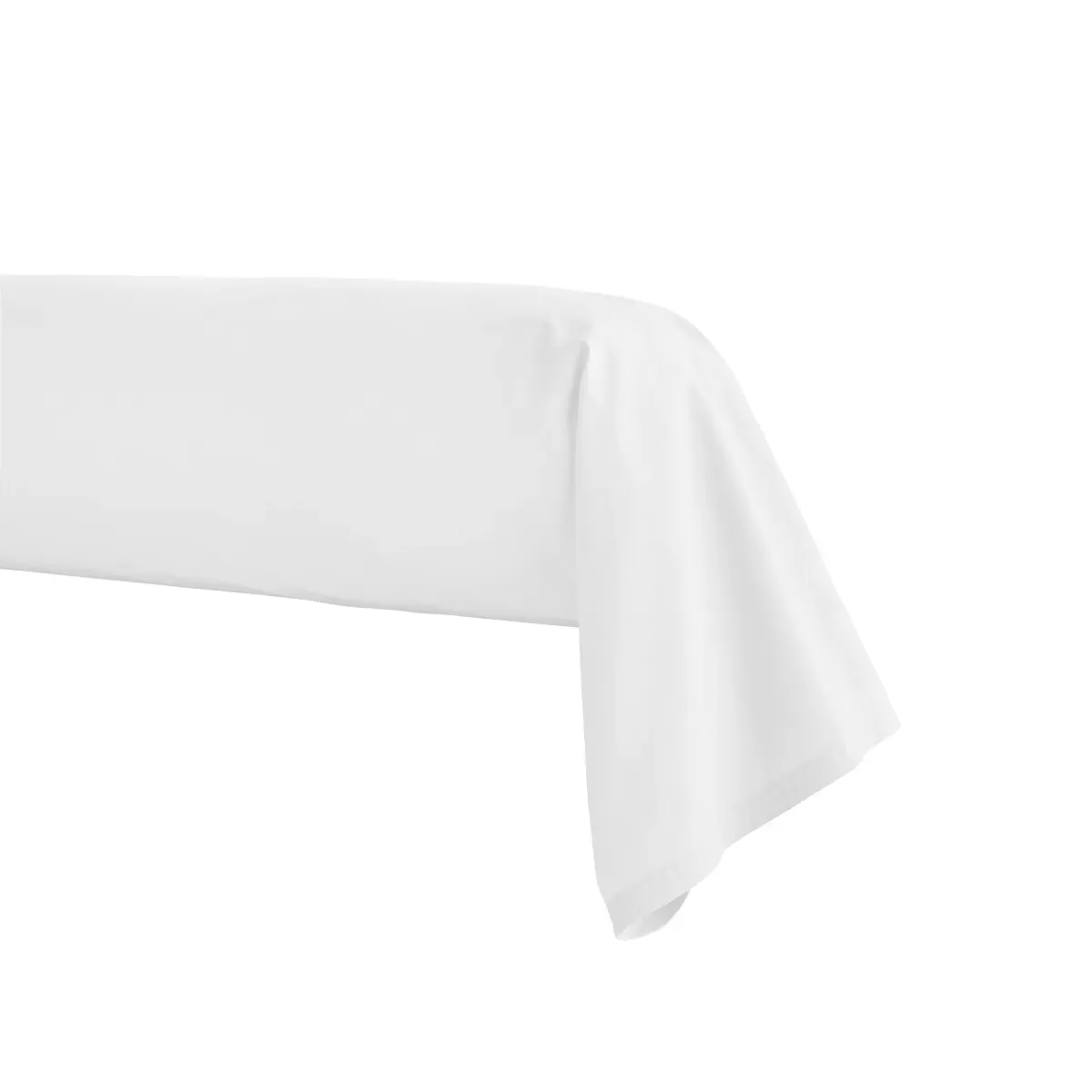 Taie de traversin en percale de coton blanc 43x190