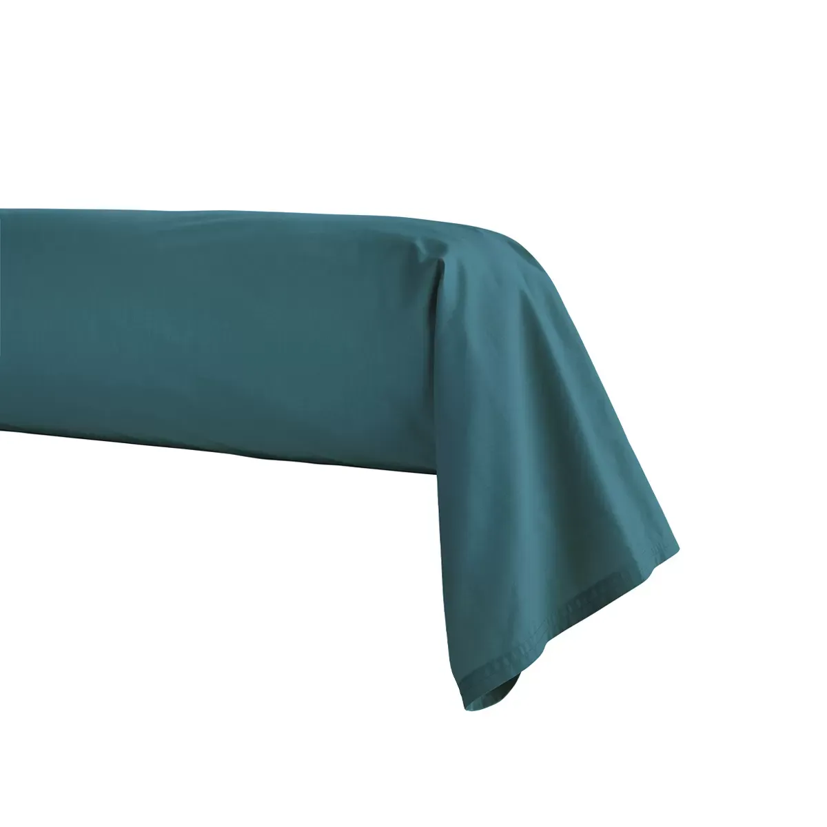 Taie de traversin en percale de coton bleu 43x230
