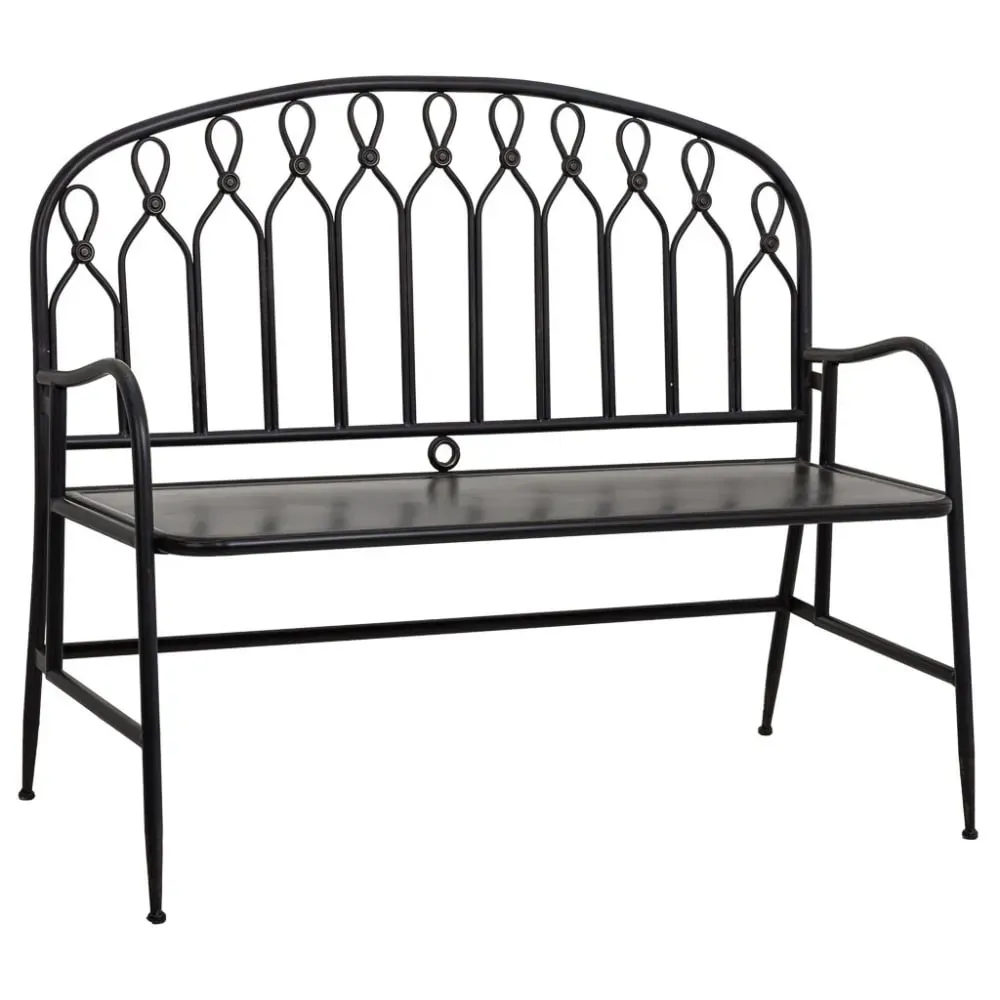 Banc en métal noir 118x56x98h