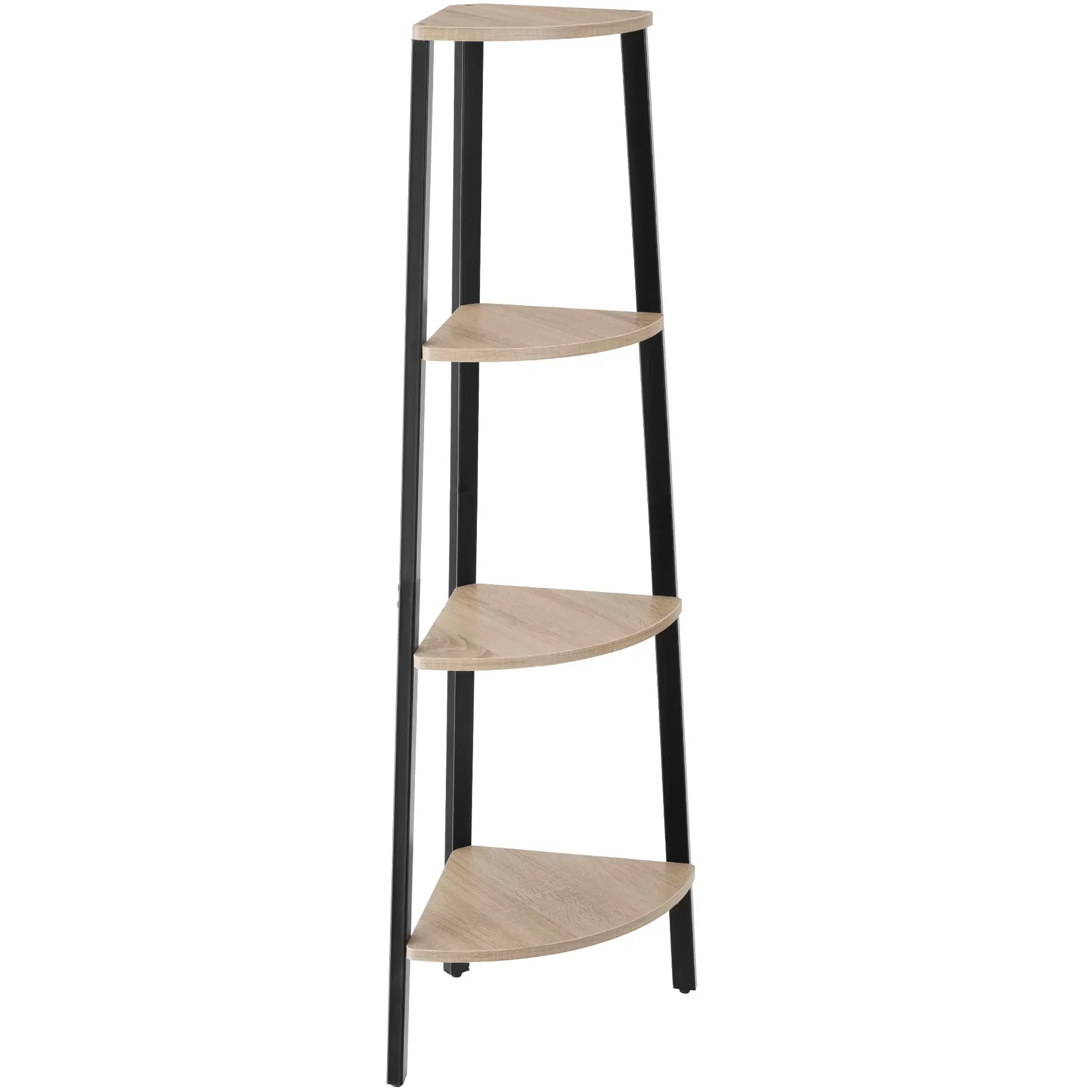 Étagère d’angle style industriel  34x34x125 cm bois clair