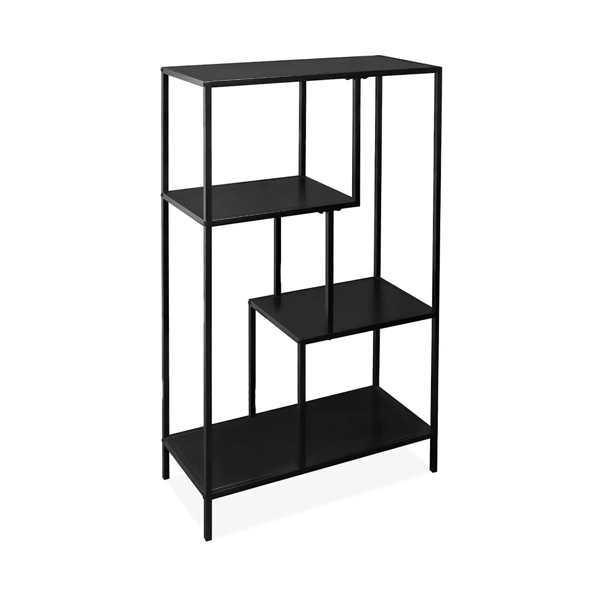 Etagère bibliothèque 4 étages en métal noir