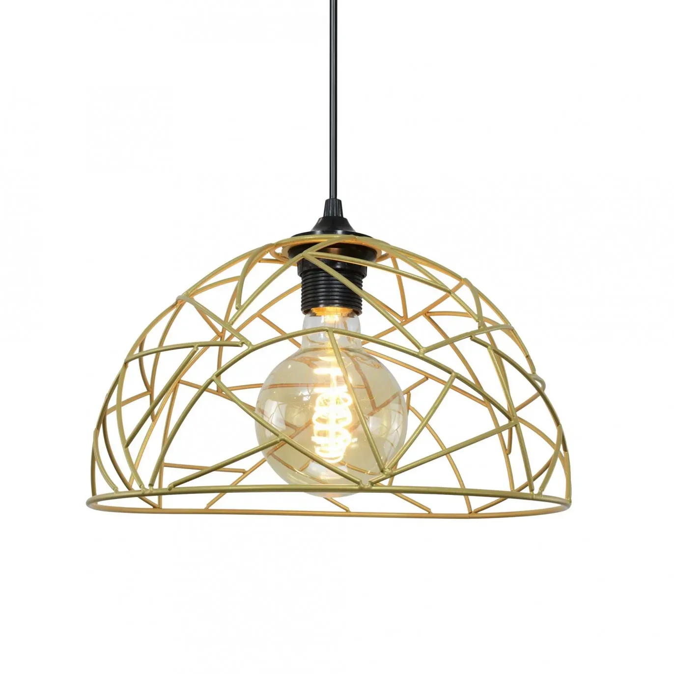 Suspension en métal filaire doré