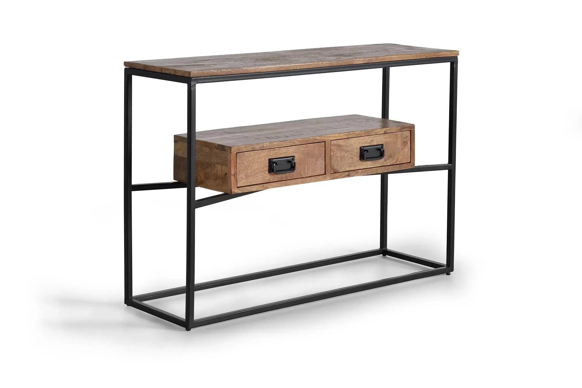 Console en bois manguier et métal