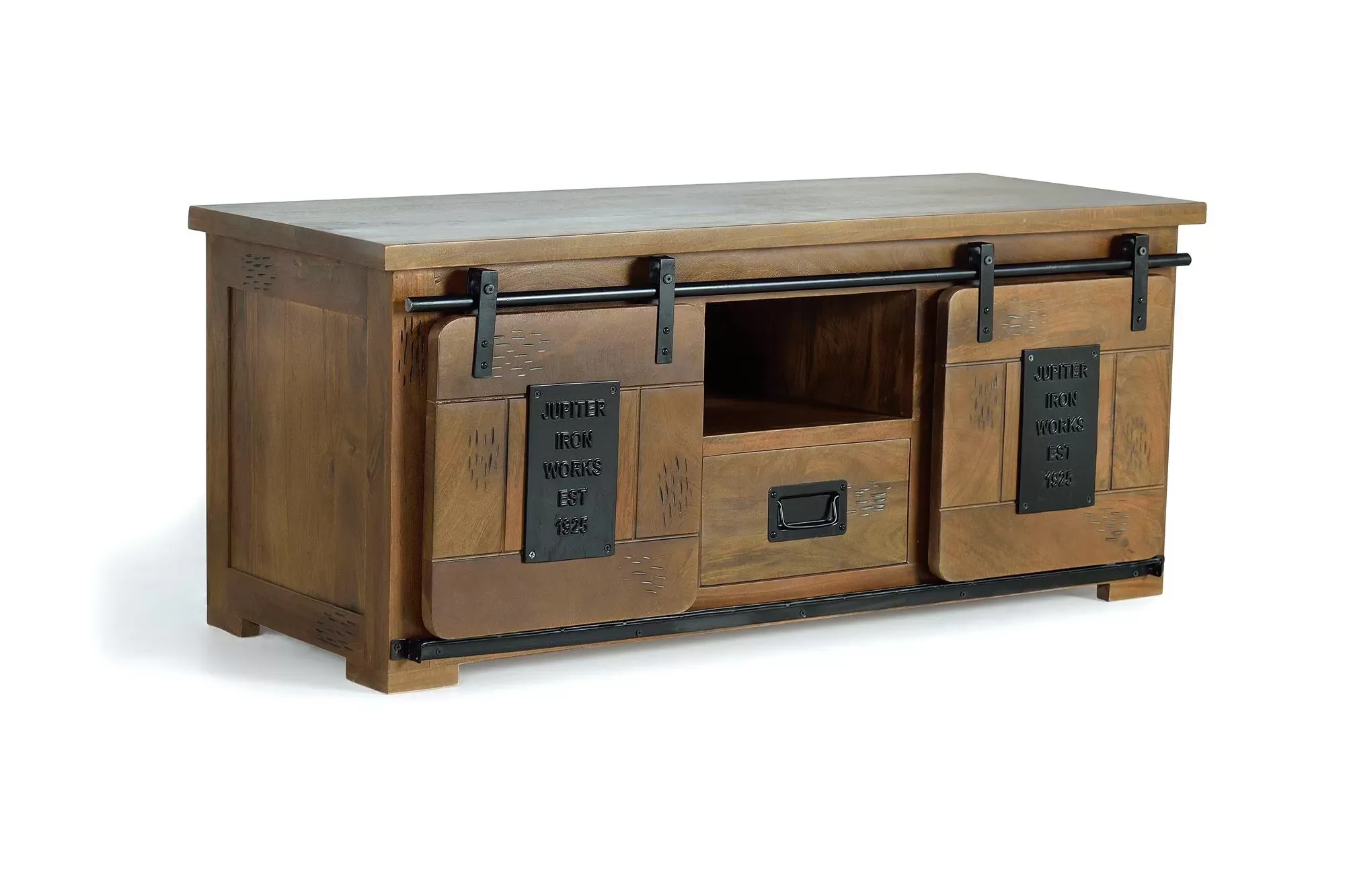 Meuble TV en bois manguier et métal