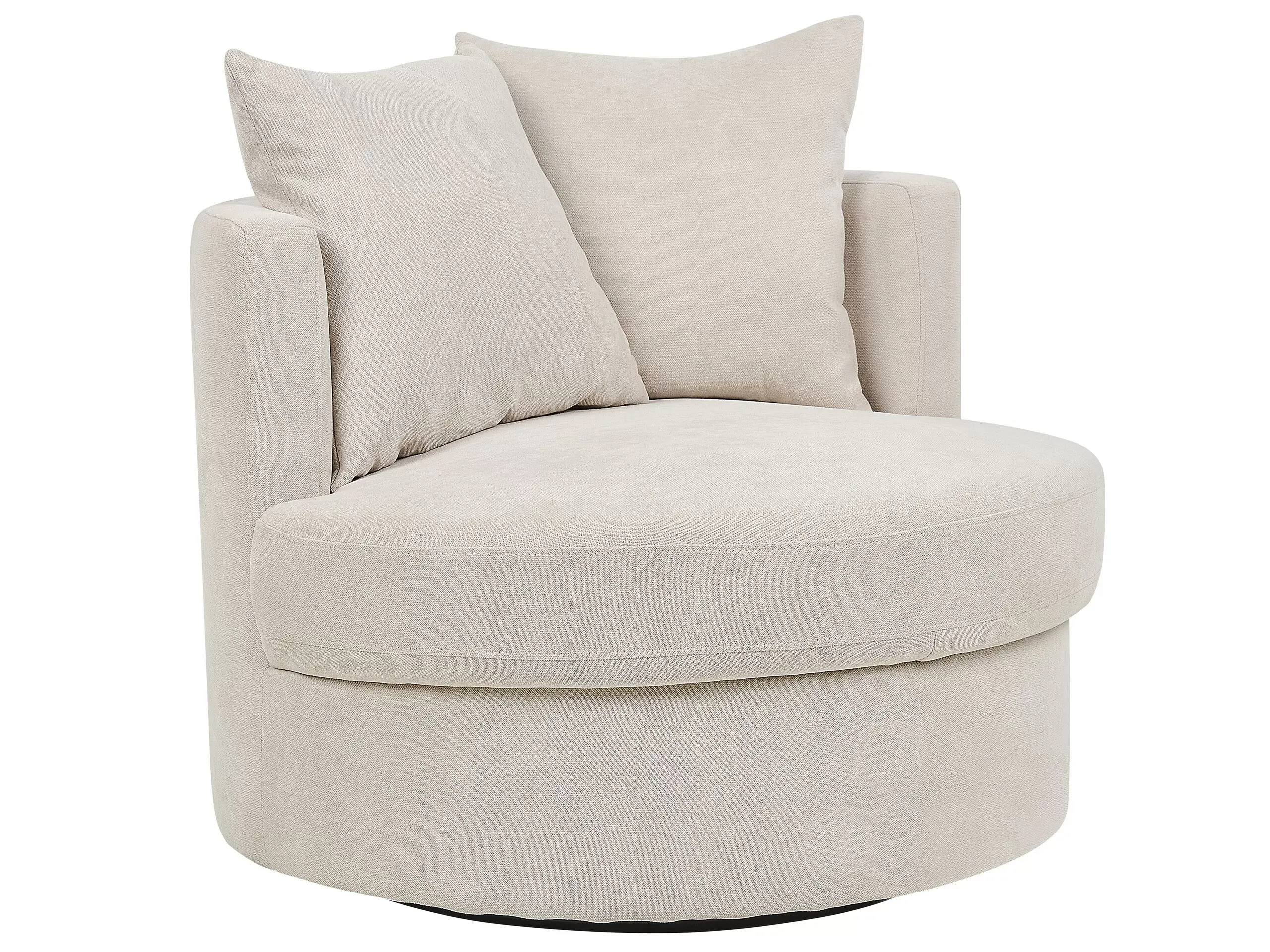 Fauteuil pivotant tissu beige clair