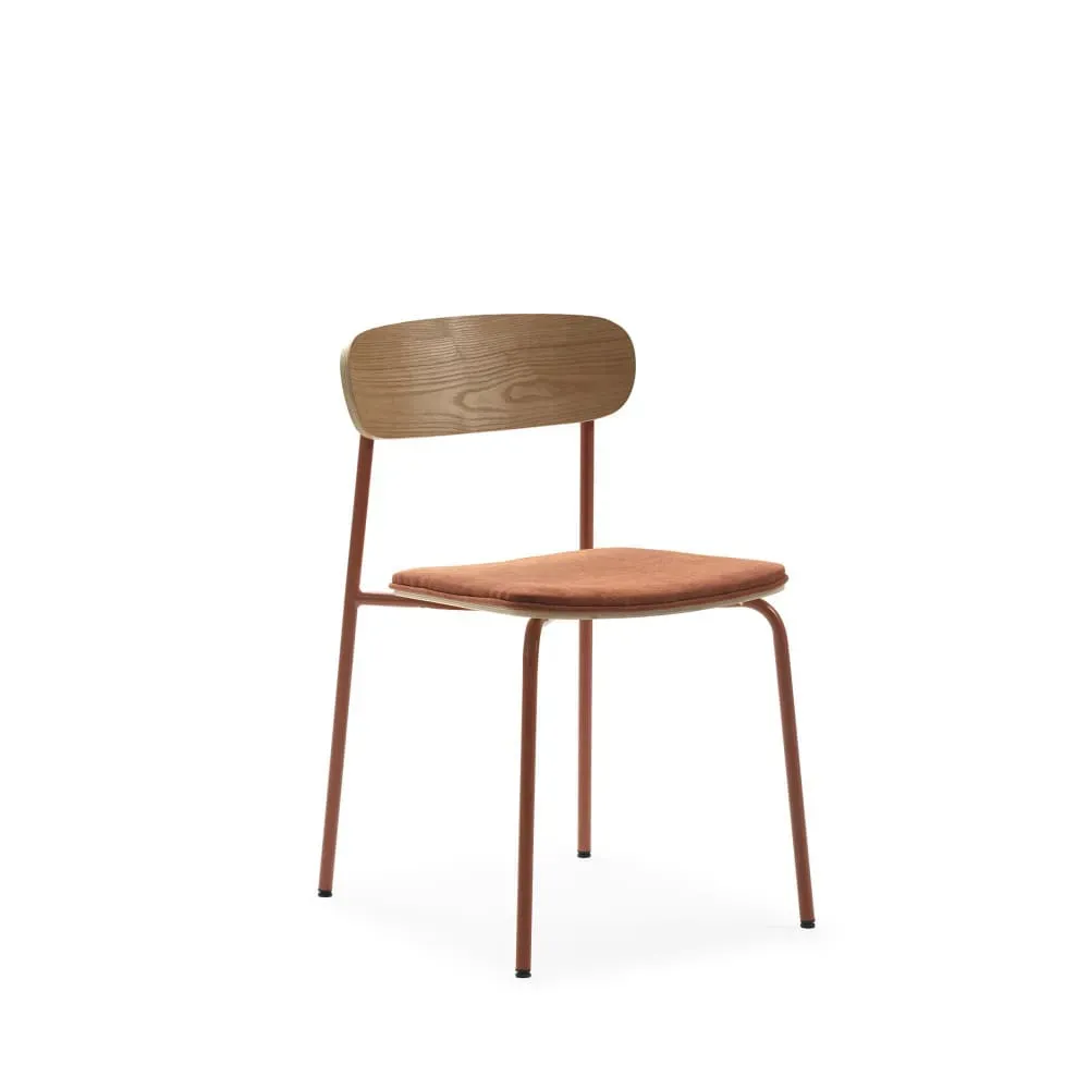 Lot de 2 chaises en tissu et métal - Rouille