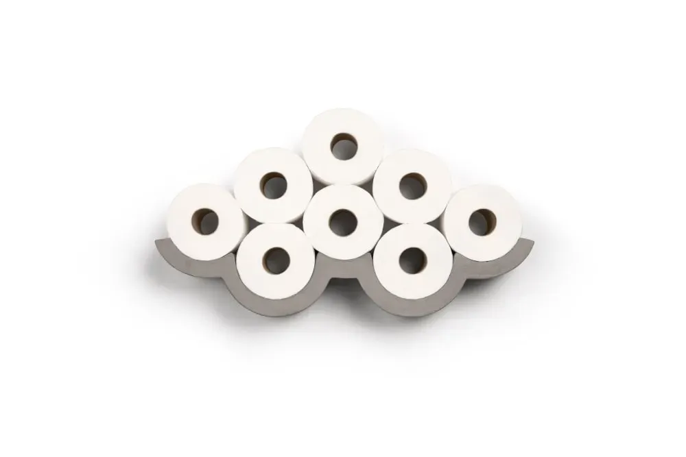 Etagère papier toilette design en béton gris - 55x10cm