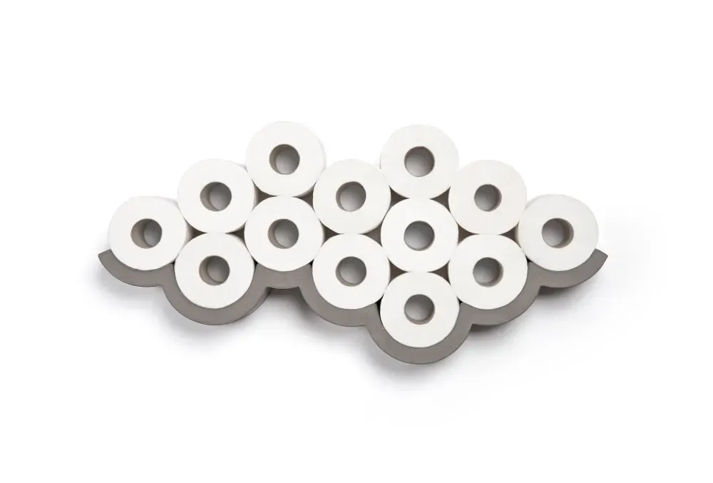 Etagère papier toilette design en béton gris - 75x10cm