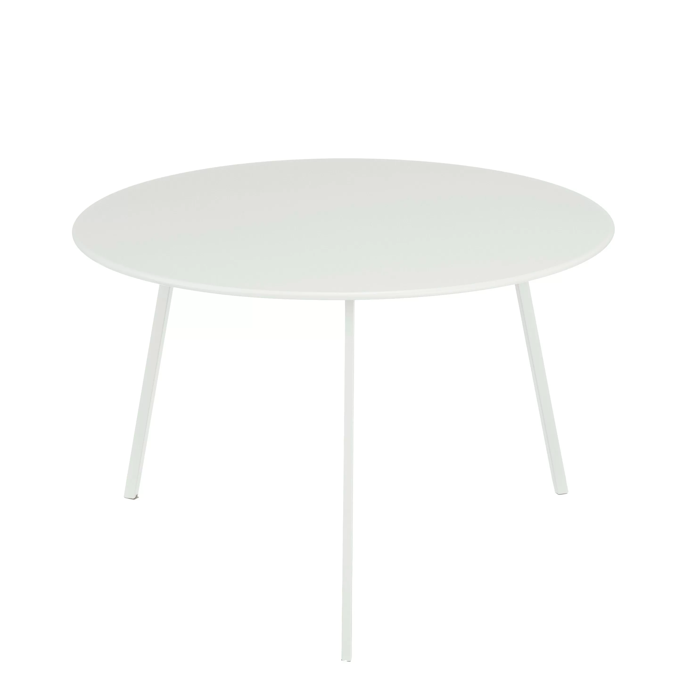 Table d'appoint extérieure blanc fer h38xl58xl58cm