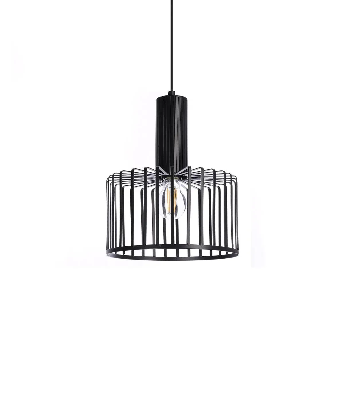 suspension en métal noir, d. 25 cm